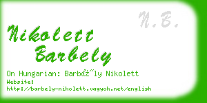 nikolett barbely business card